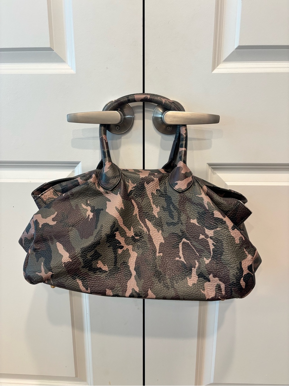 Mark & Graham Elisabetta Slouch Handbag Camo Italian Leather Made in Italy